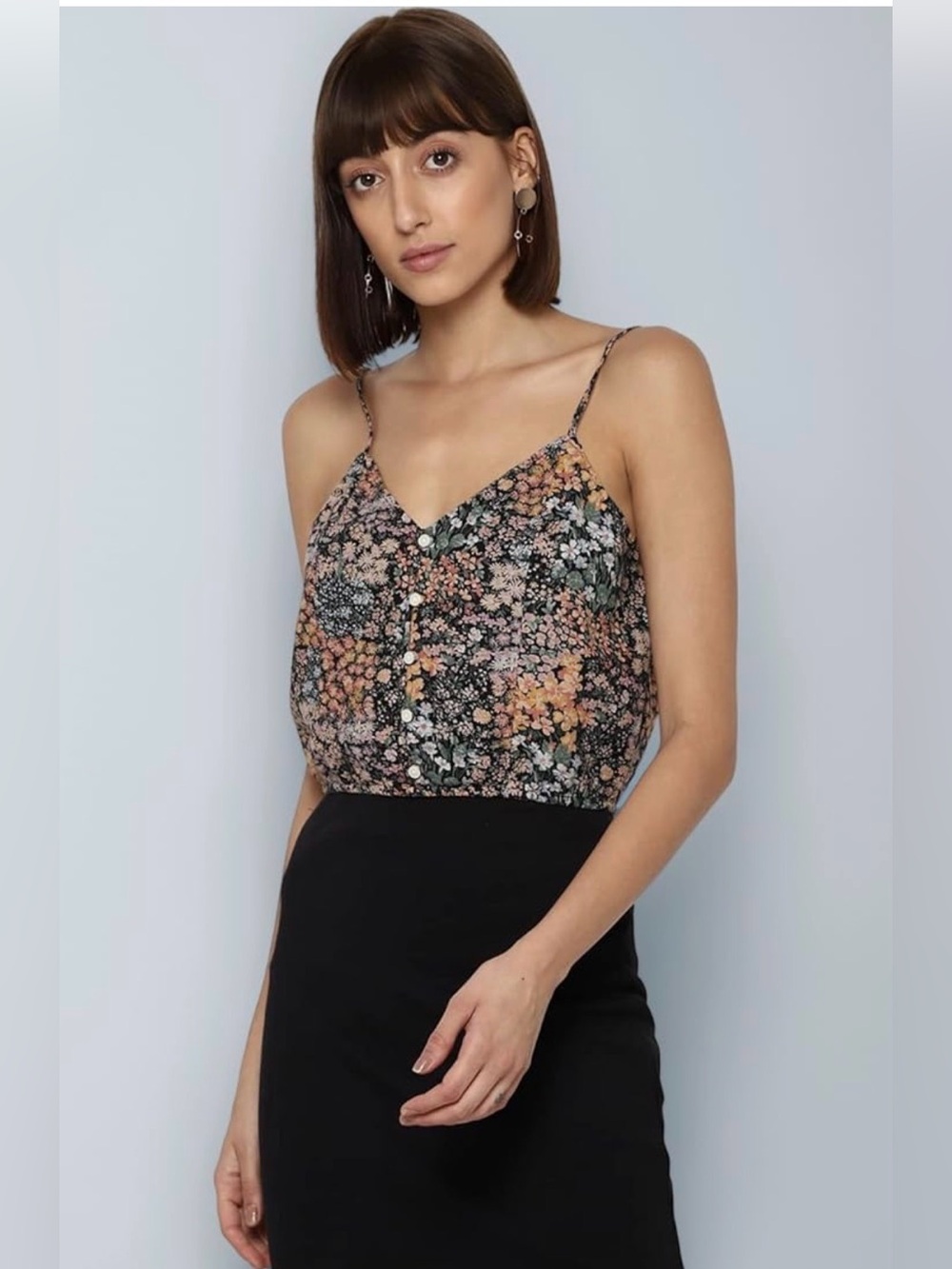 American eagle outfitters size large cropped tank floral GUC